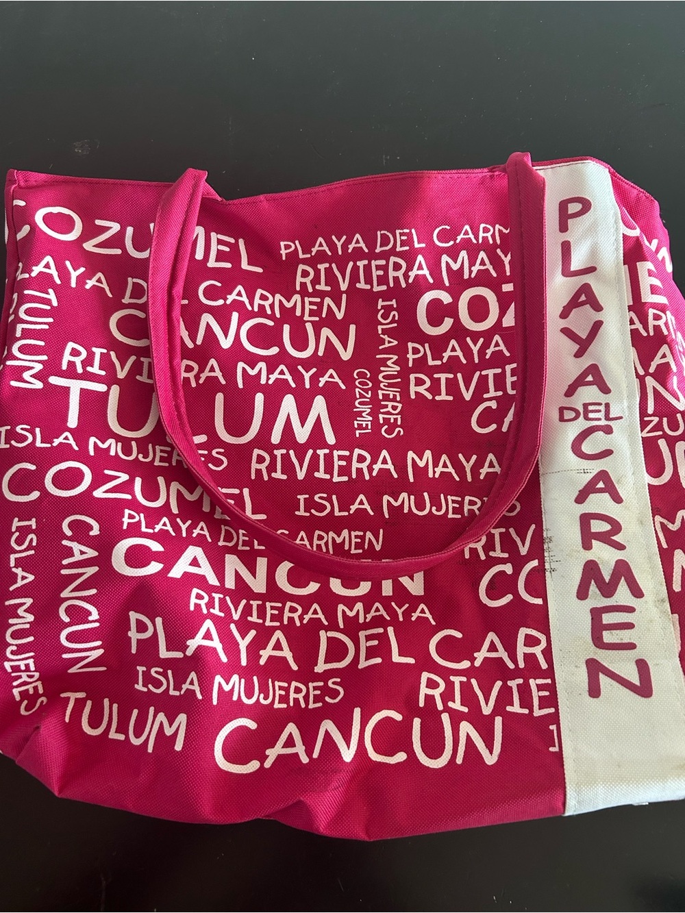 Pink Playa del Carmen Canvas Tote Bag